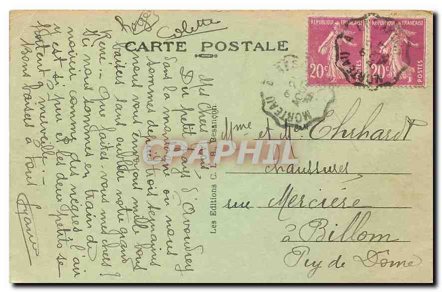 CPA Consolation Le Seminaire Vallee du Dessoubre  — Rückseite