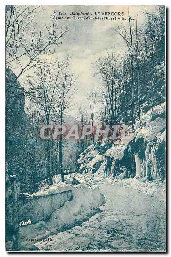 Dauphiné - LE VERCORS — Route des Grands-Goulets (Hiver) — E. R.
