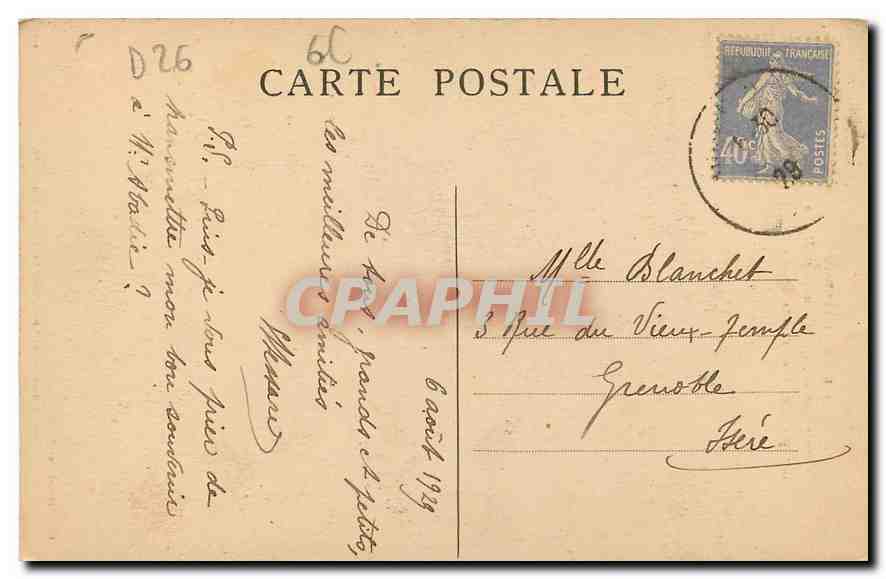 Environ de Châtillon-en-Diois — Un pont sur la route de Glandege — Edit. Barret, rec.-bural, Collections artistiques « Lux », Lang fils atné, phot.-édit. Crest — Rückseite