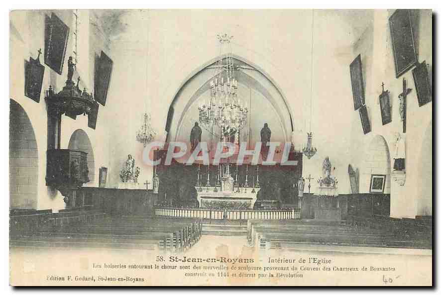 St-Jean-en-Royans — Intérieur de l'Église — Édition F. Godard, St-Jean-en-Royans
