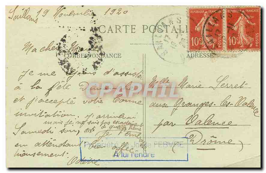 Gorges de St-Moirans — Rocher de la Dame — La Drome Illustrée, n°5, éd. Lang fils, Orange — Reverso