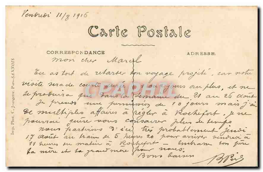 CPA Montpellier l'Aqueduc  — Verso