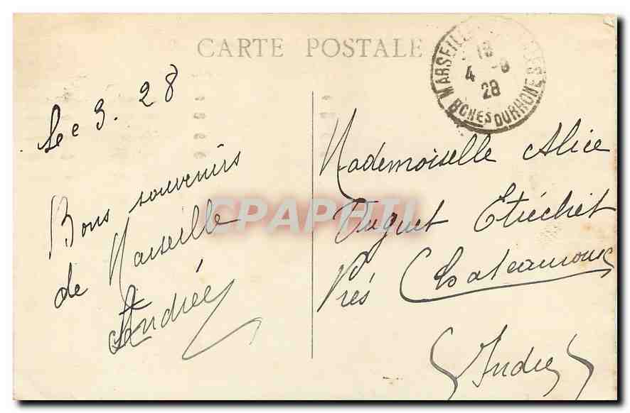CPA Marseille Le Chateau d'If Bateaux — Verso