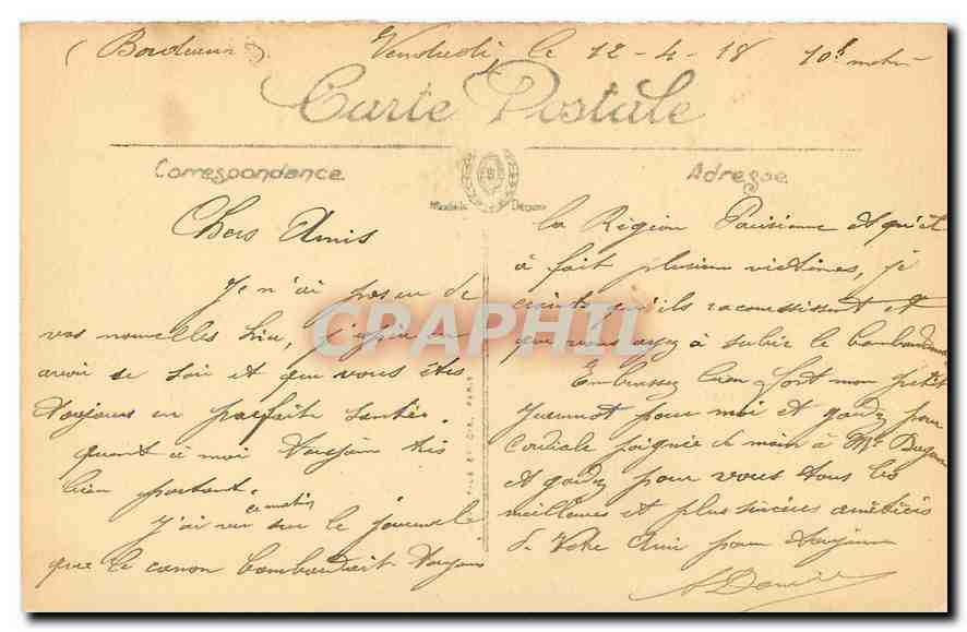 CPA Bordeaux Place et Porte d'Aquitaine  — Verso