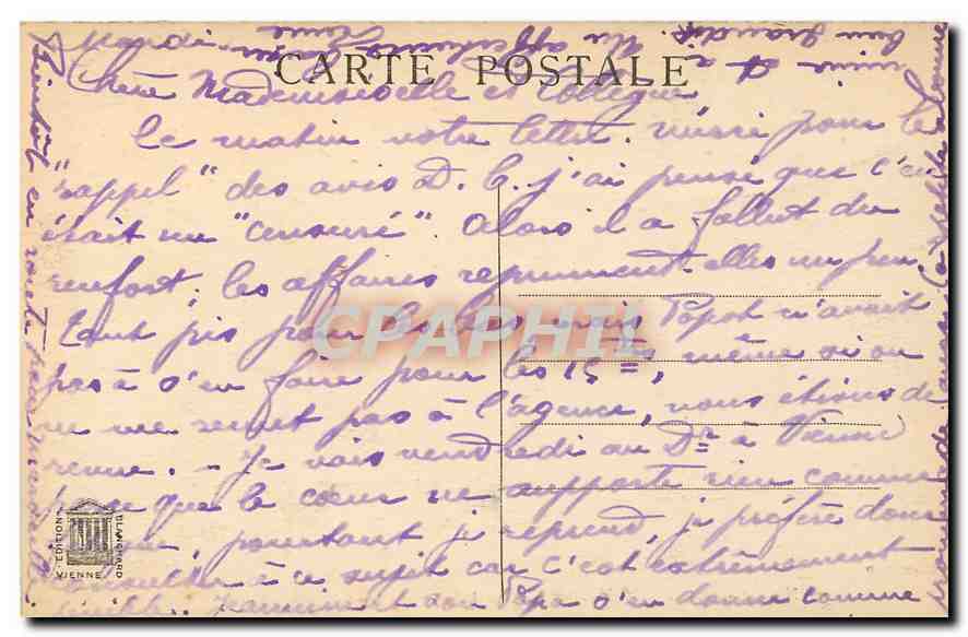 CPA Vienne Cathedrale Saint Maurice Le Portail  — Rückseite