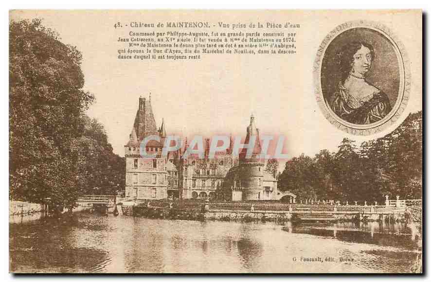 Château de Maintenon — Vue prise de la Place d'eau — G. Fournault, édit. Dreux