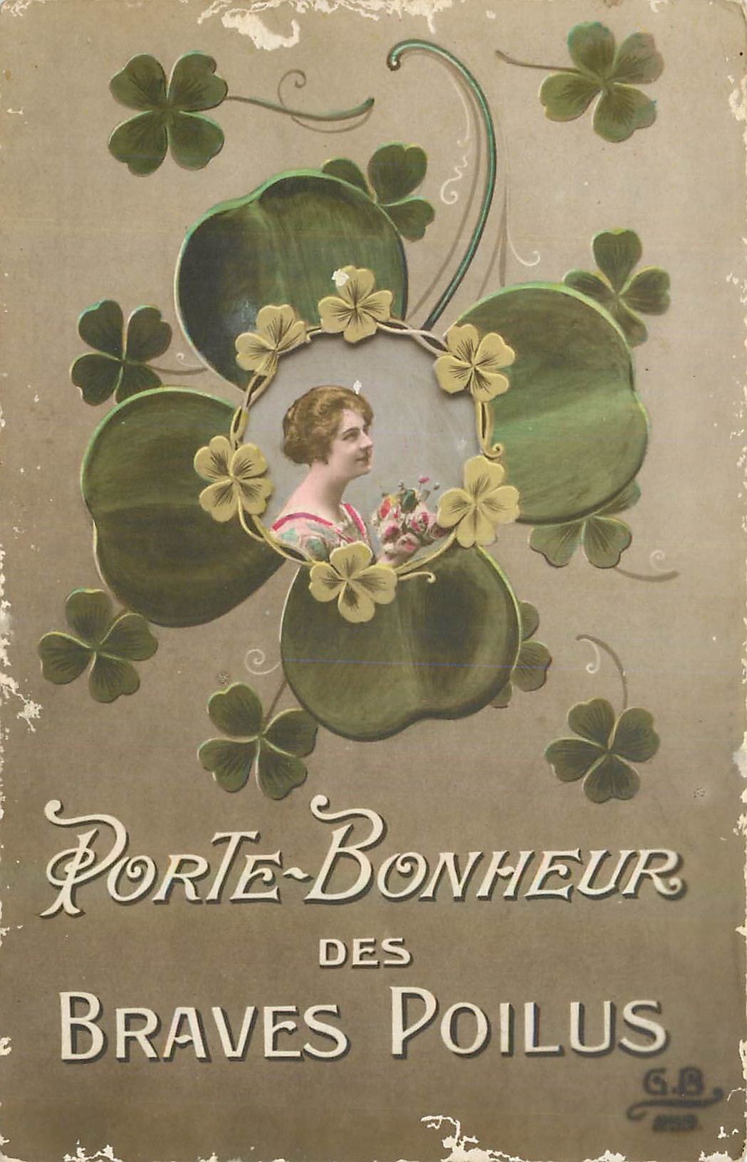 CPA Femme Poilus Militaria