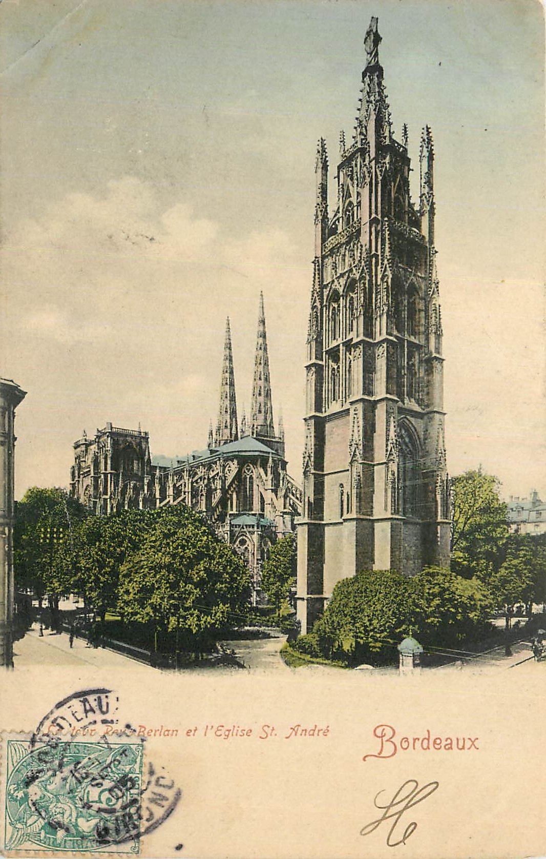 CPA Bordeaux Tour Pey Berlan et l'Eglise St Andre 