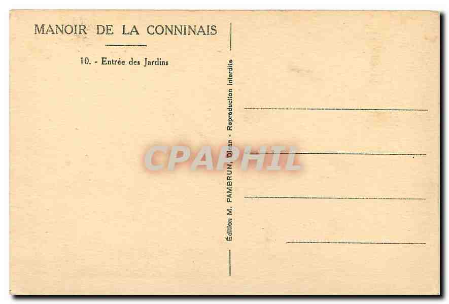 CPA Dinan Manoir de la Conninais  — Rückseite