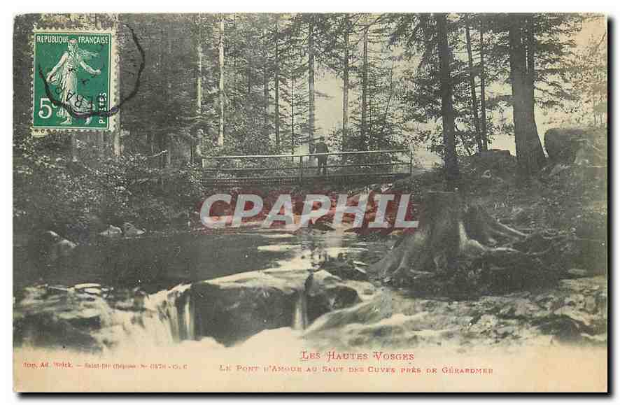 CPA Les Hautes Vosges Le Pont d'amour au saut des cuves pres de Gerardmer 