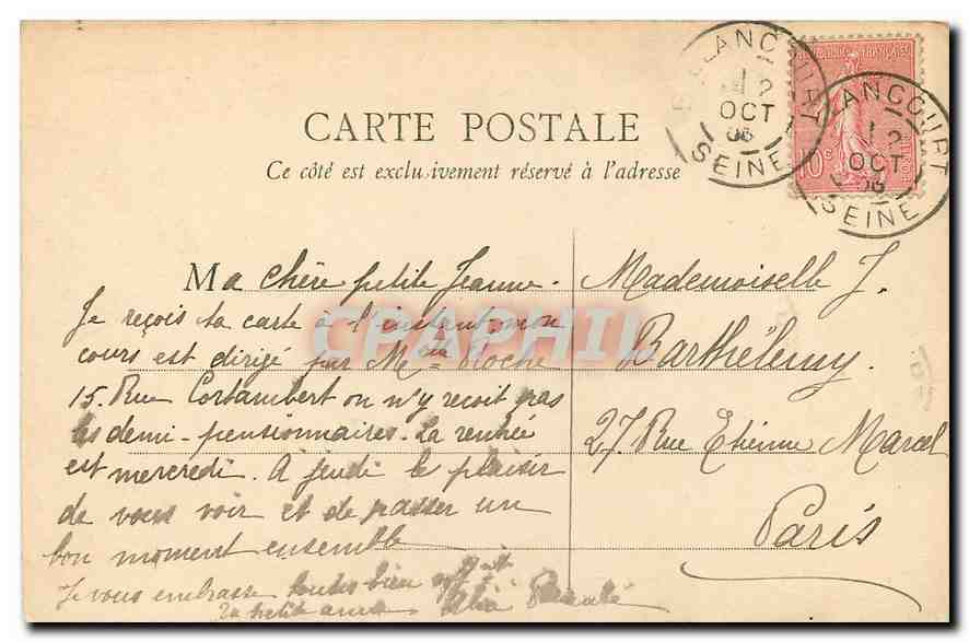 Forêt de Fontainebleau — Gorges de Franchard — Verleger: T. P. (Nr. 1) — Rückseite