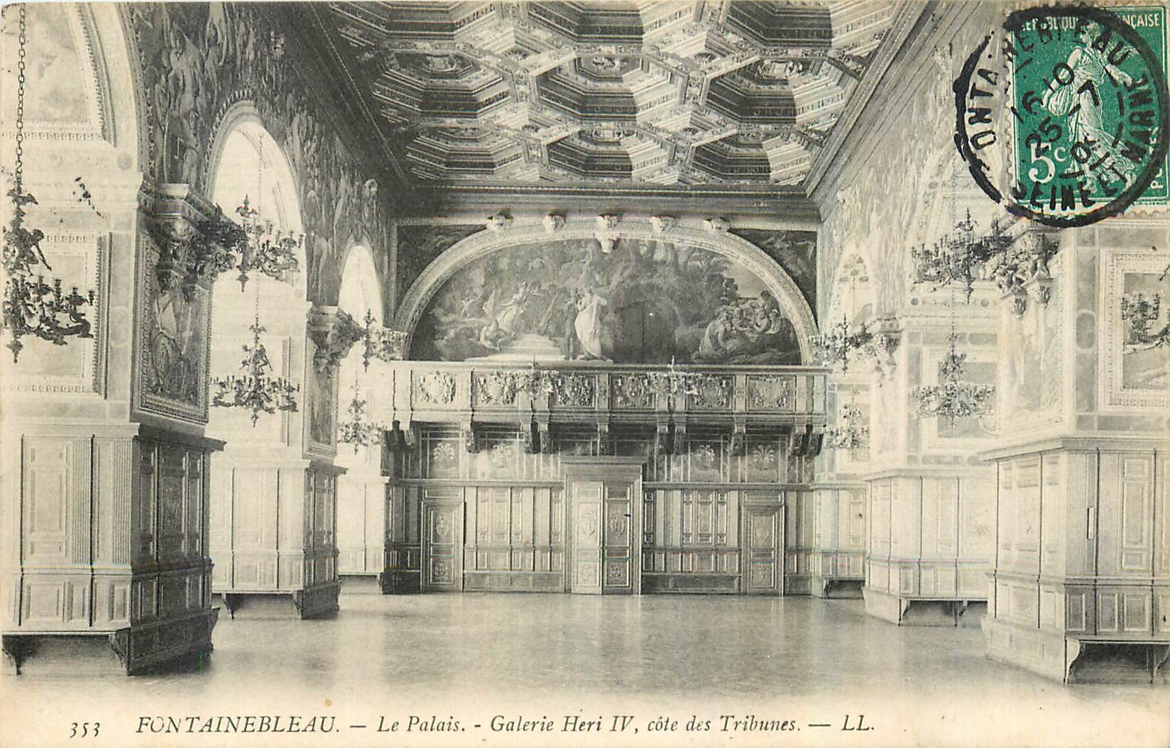 Fontainebleau — Das Schloss. - Galerie Héri IV, Tribune Promenade. — LL.
