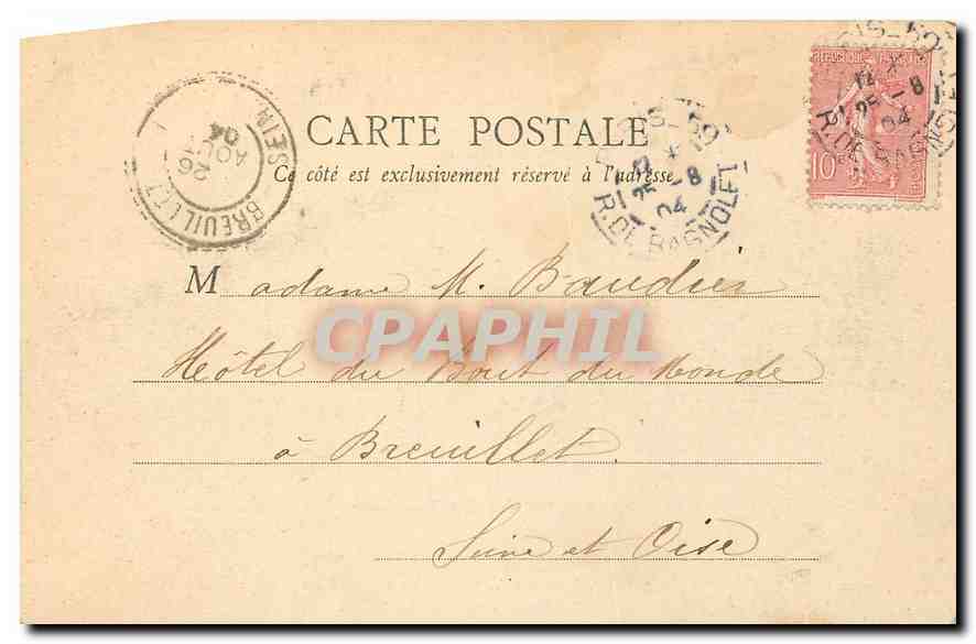 CPA Paris Bassin des Tuileries  — Verso