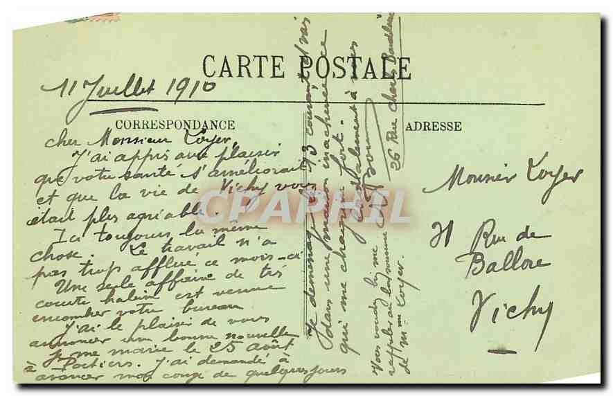 CPA Paris La Conciergerie  — Verso