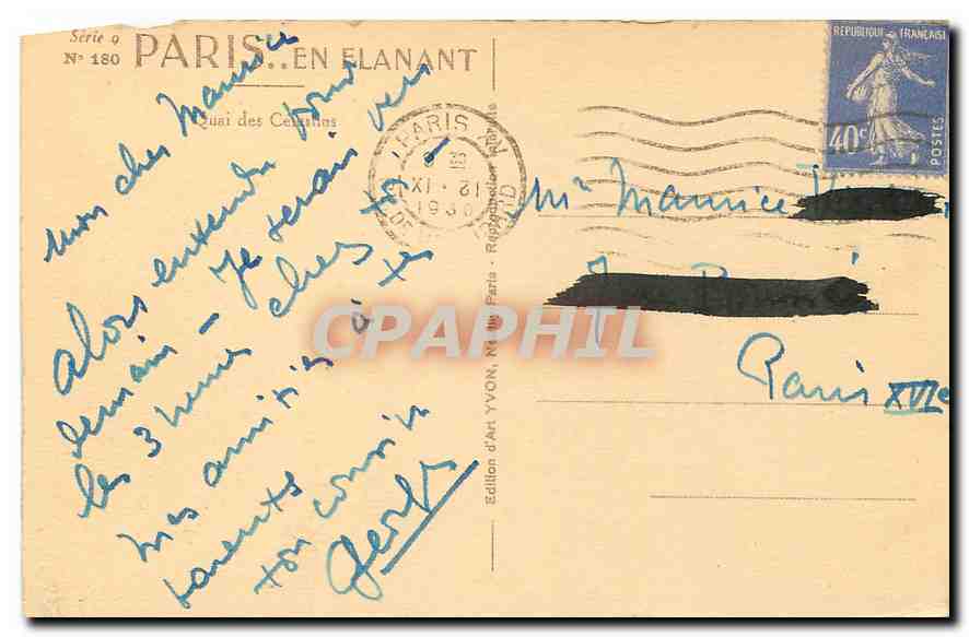 CPA Paris Quai des Celestins — Rückseite