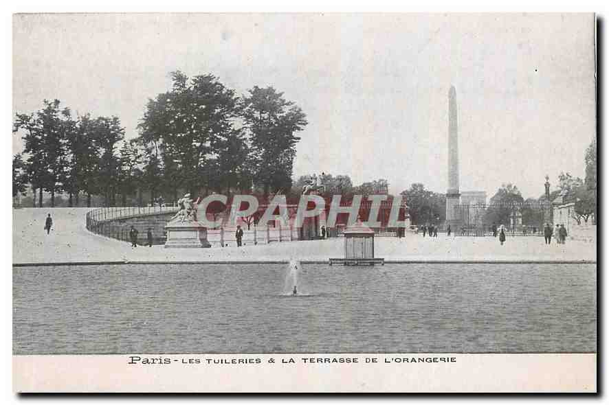 CPA Paris Les Tuileries et la Terrasse de l'Orangerie 