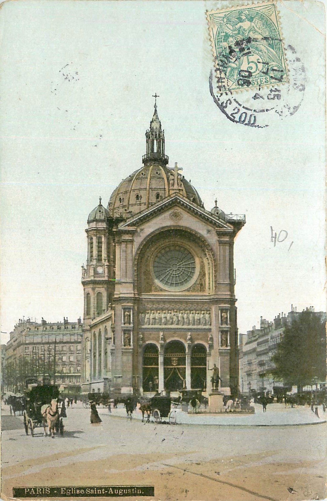 CPA Paris Eglise Saint Augustin 