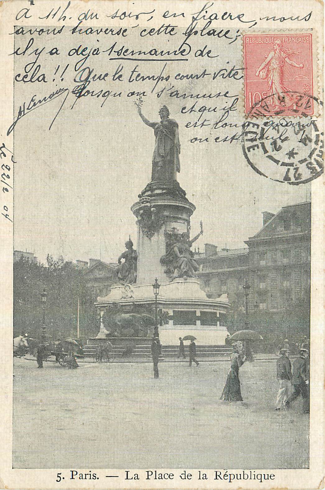 CPA Paris La Place de la Republique 