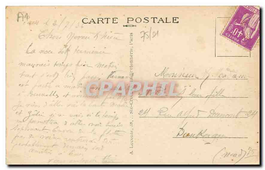CPA Paris Le Jardin des Tuileurs et le Pavillon de Marsan  — Rückseite