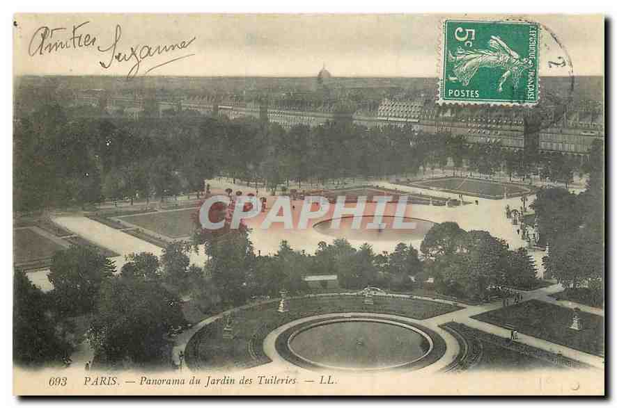 CPA Paris Panorama du Jardin des Tuileries 
