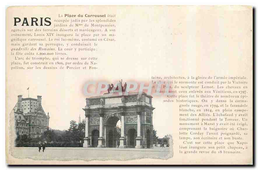 CPA Paris La Place du Carrousel 