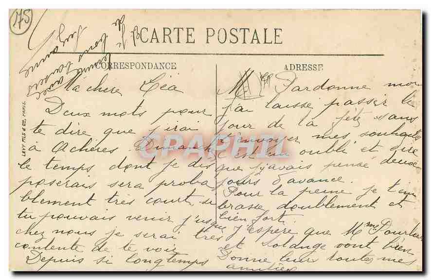 CPA Paris La Madeleine et la Place  — Verso