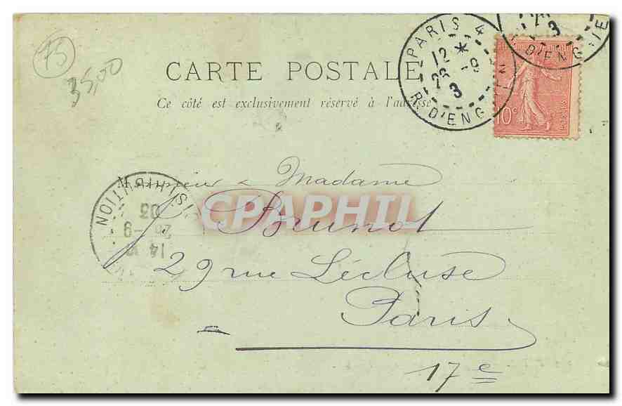 CPA Paris l'Eglise Sainte Eustache  — Rückseite