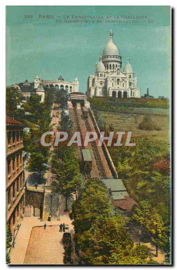 CPA Paris Le Funiculatre et la Basilique du Sacre Cœur de Montmartre