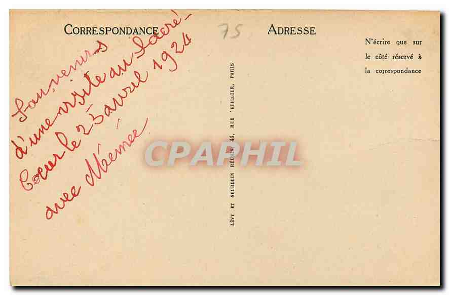 CPA Paris Le Funiculatre et la Basilique du Sacre Cœur de Montmartre — Verso