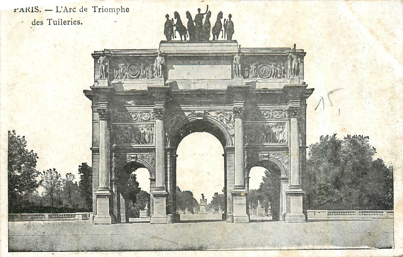 CPA Paris L'Arc Triomphe des Tuileries 