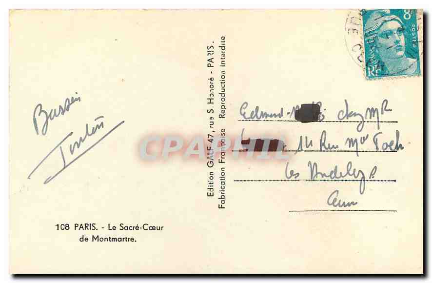 CPM Paris Le Sacre Coeur de Montmartre Enfants — Verso