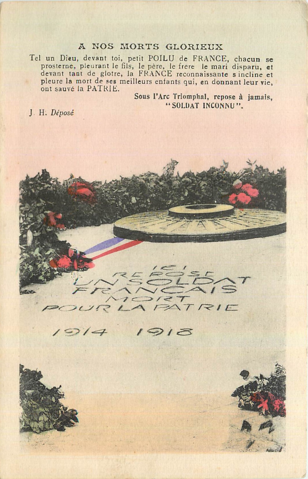 CPA a Nos Morts Glorieux Sous l'Arc Triomphal 