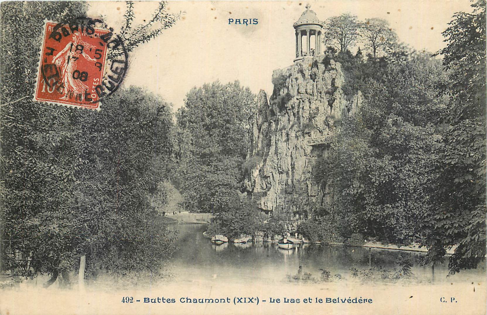 CPA Buttes Chaumont Le Lac et le Belvedere 