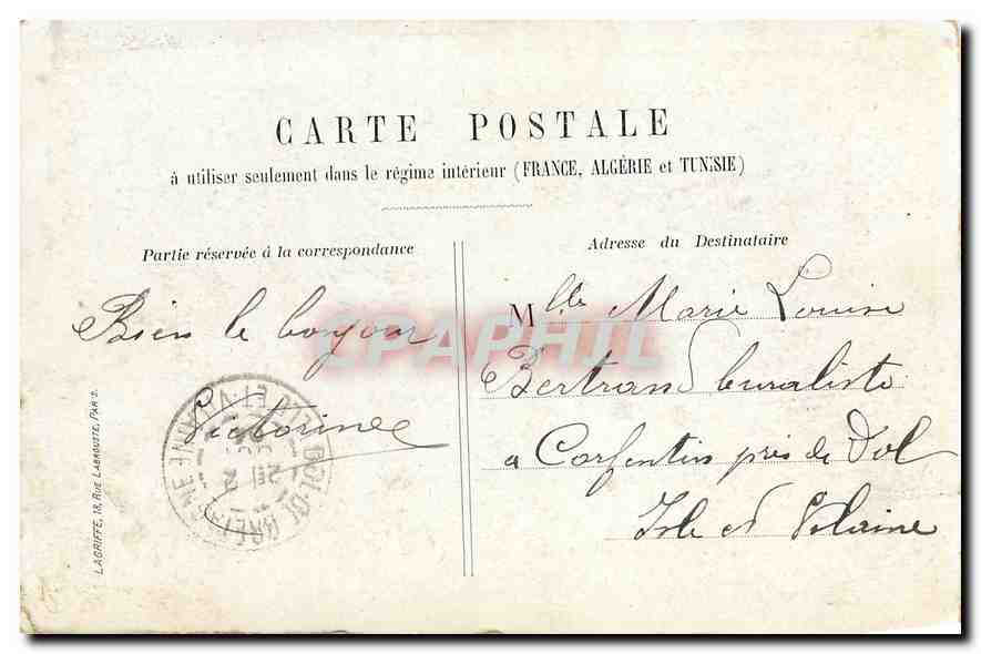 CPA Paris Fontaine St Michel  — Rückseite