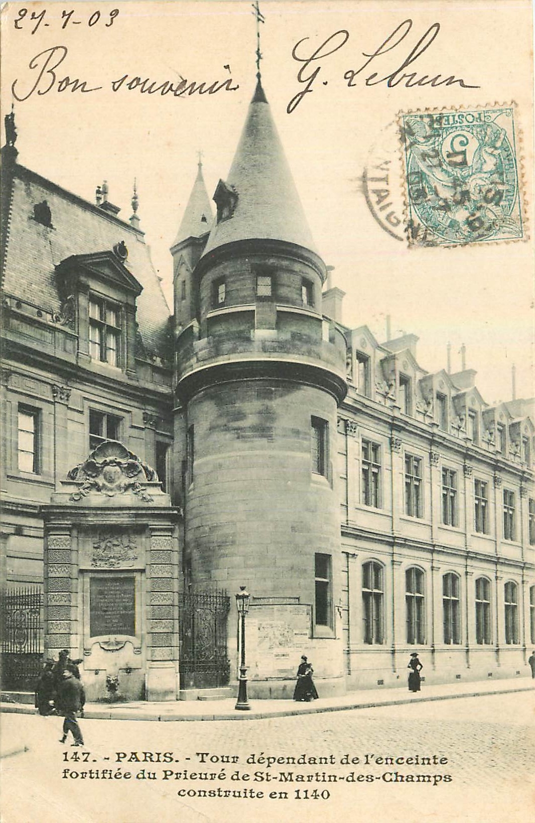 CPA Paris Tour dependant de l'enceinte fortifiee du Prieure de St Martin des Champs 