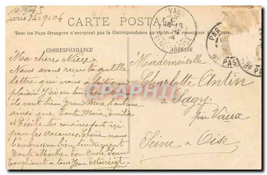CPA Paris Notre Dame et le Pont  — Verso