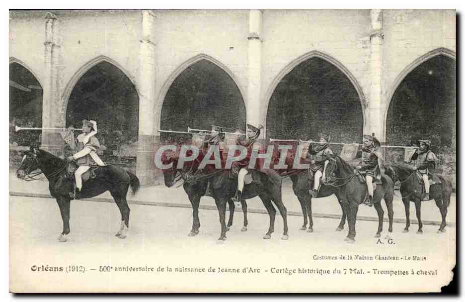 Orleans CPA 500eme anniversaire de la naissance de Jeanne d'arc Cortege historique du 7 mai TRompettes a cheval