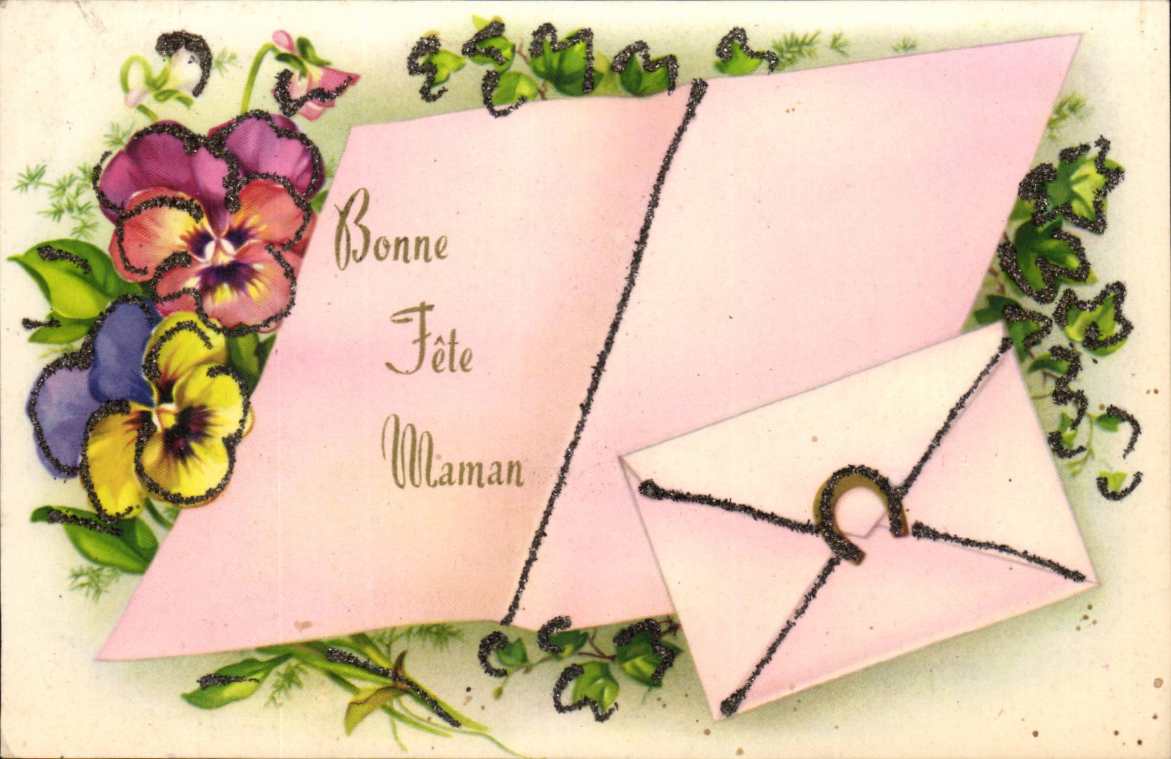 Fantaisie CPA Bonne fete maman