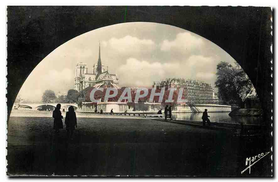 CPM Sous les Ponts de Paris l'Ile de la Cite Notre Dame 