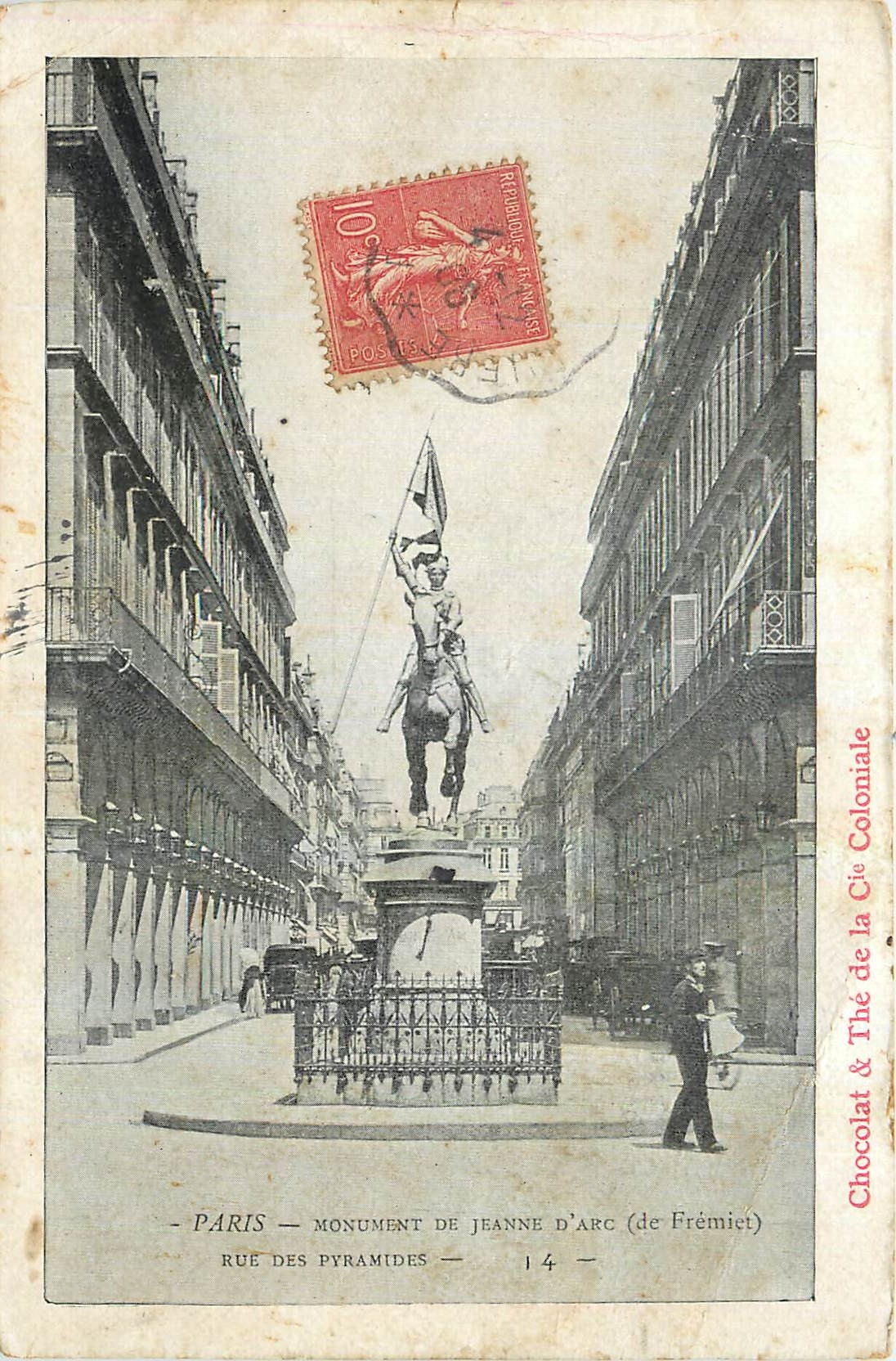 CPA Paris Monument de Jeanne d'Arc de Fremiet rue de Pyramides 
