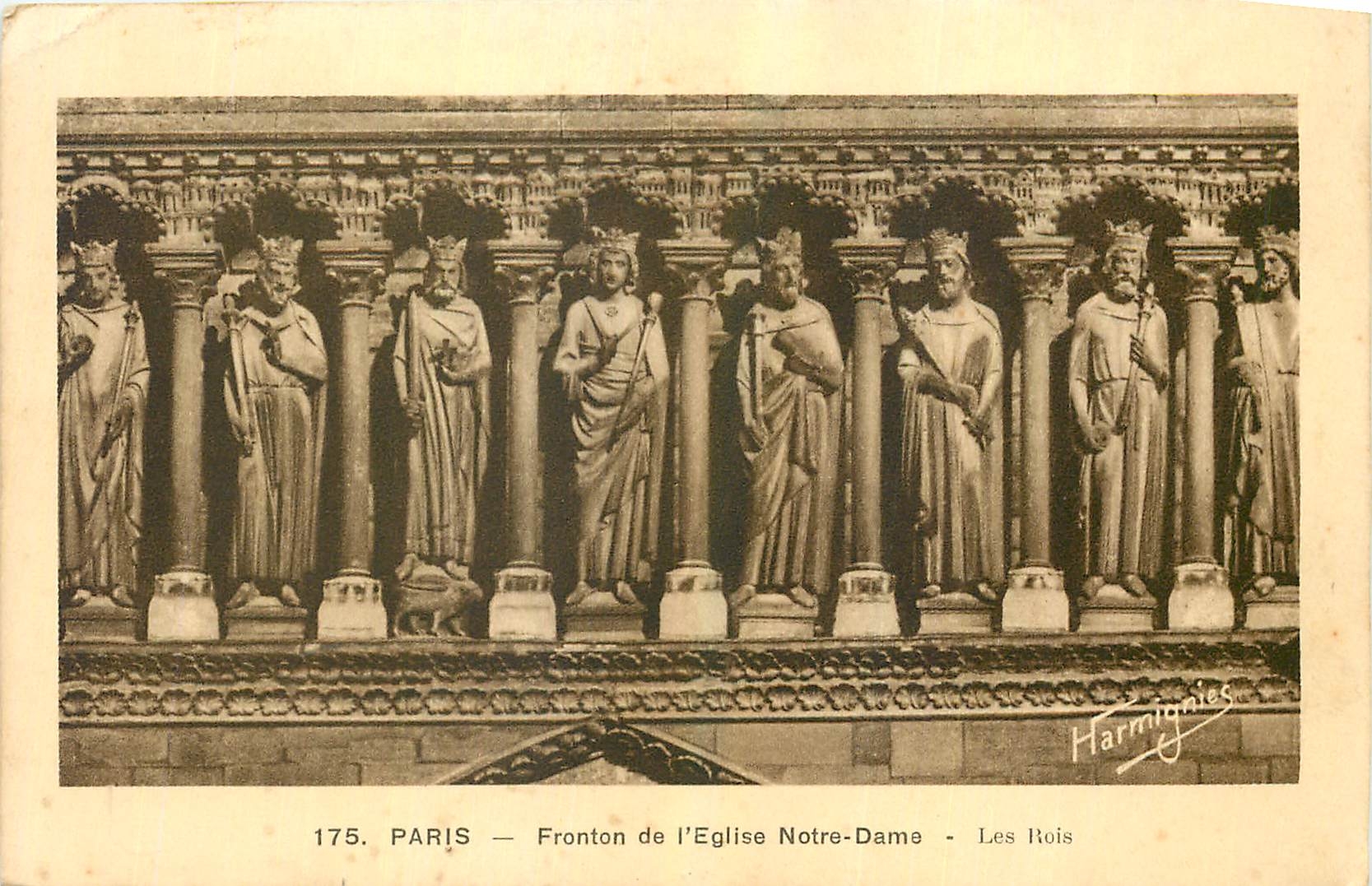 CPA Paris Fronton de l'Eglise Notre Dame Les rois