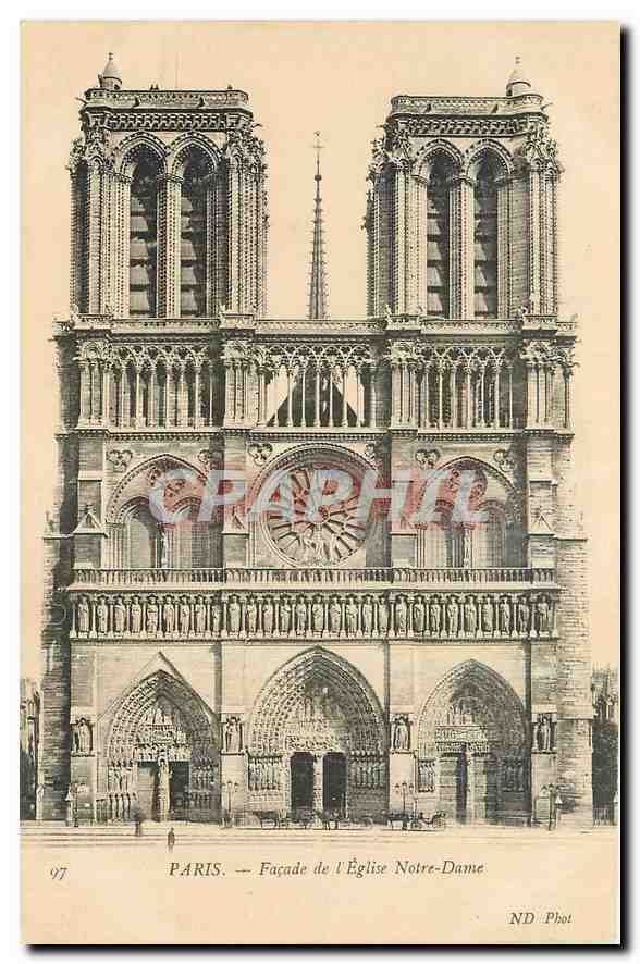 CPA Paris Facade de Eglise Notre Dame 