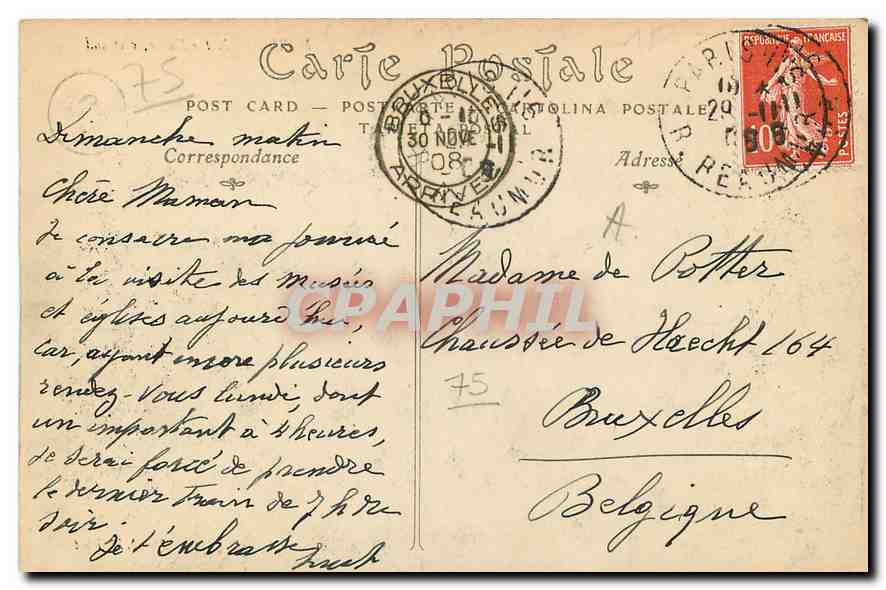CPA Paris Notre Dame cote sud  — Verso