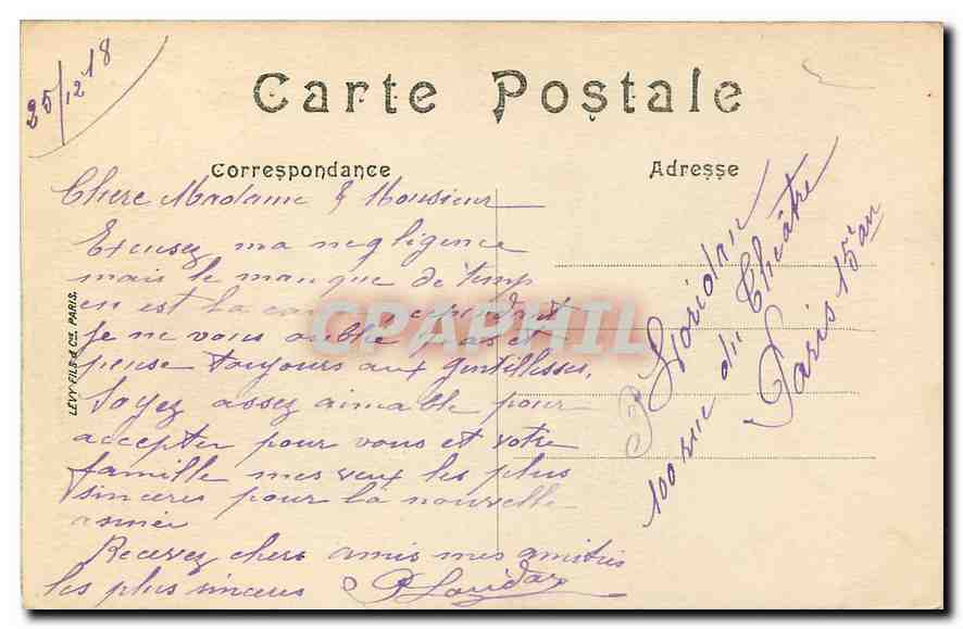 CPA Paris Le Sacre Coeur  — Rückseite