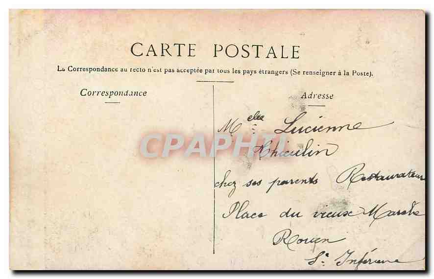 CPA Paris La Place de la Baptiste et la Colonne Jullet  — Rückseite