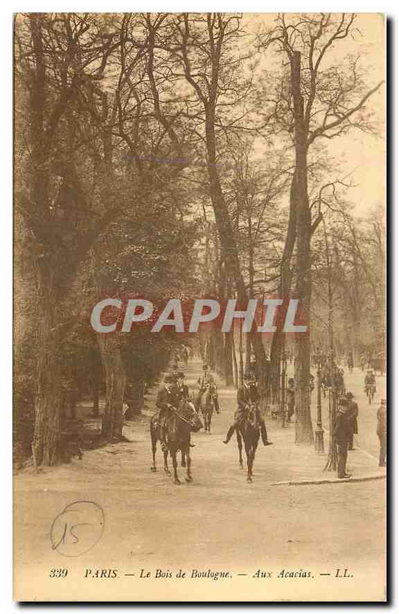 CPA Paris Le Bois de Boulogne Aux Acacias Chevaux