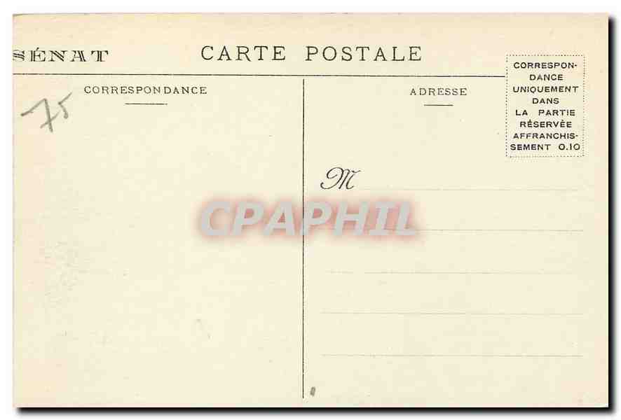 CPA Luxembourg Salle des Seances du Senat  — Rückseite