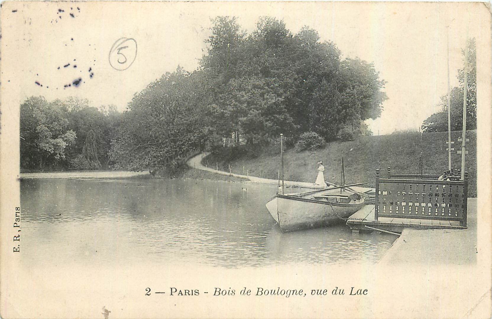 CPA Paris Bois de Boulogne vue du Lac 