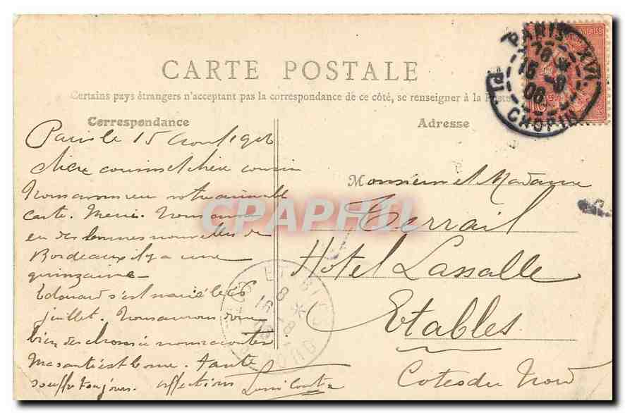 CPA Paris Bois de Boulogne vue du Lac  — Verso
