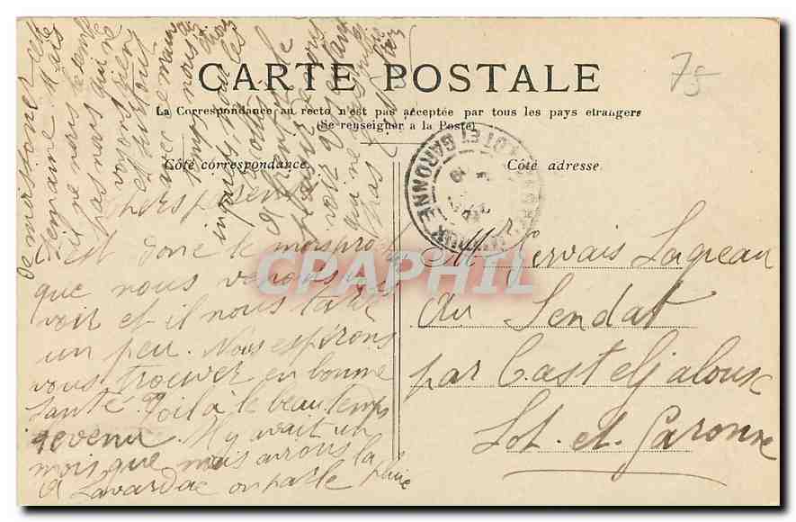 CPA Paris Le Pont au Change  — Rückseite